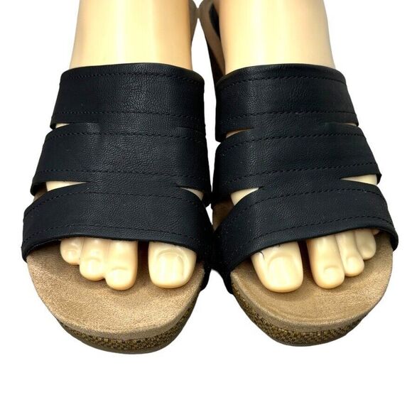 Style & Co. Black Wedge Sandals Slides Comfort Casual‎ Shoes Women's Size 8M - Picture 2 of 11